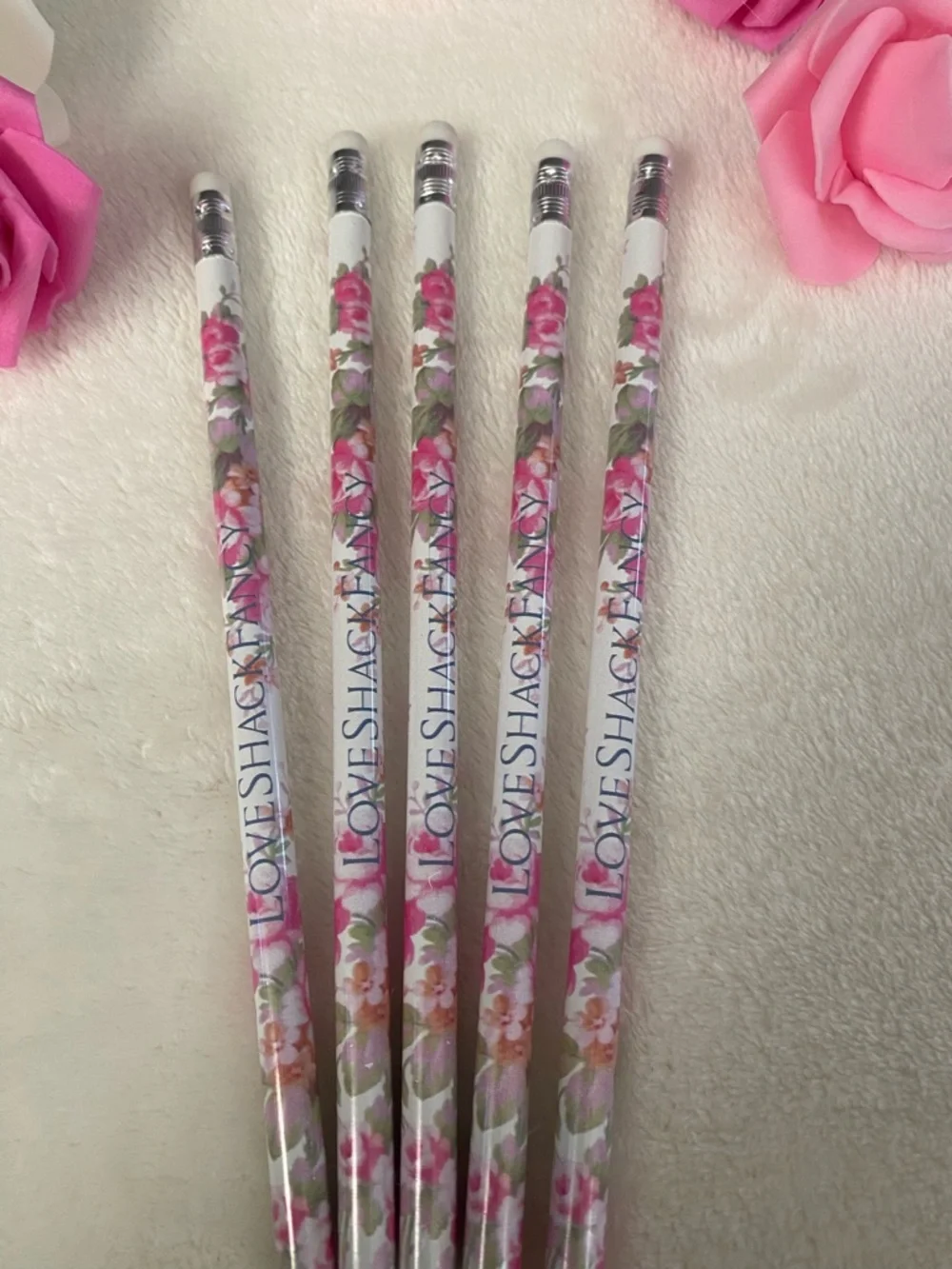 Floral Pink Pencil Set